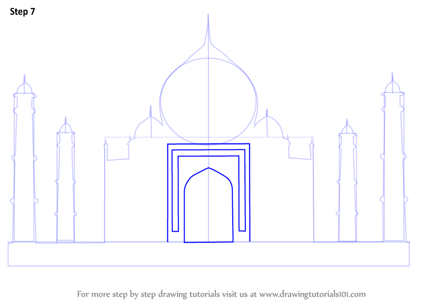 844x598 Learn How To Draw Taj Mahal - The World Drawing