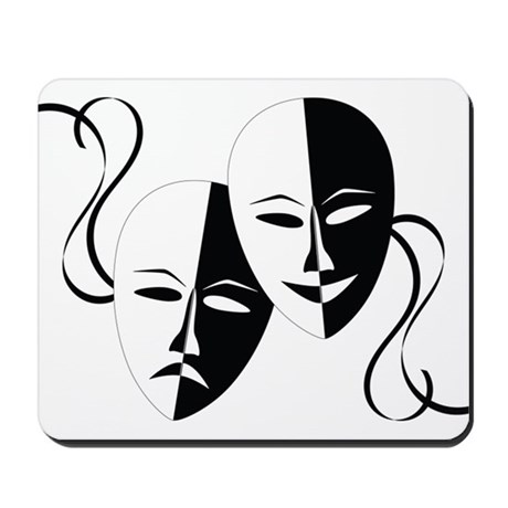 460x460 drama masks mouse pads - Theater Mask Drawing
