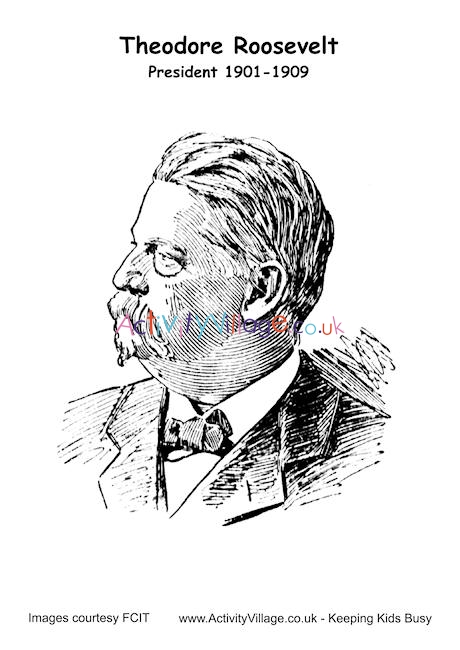 460x650 Theodore Roosevelt Colouring - Theodore Roosevelt Drawing