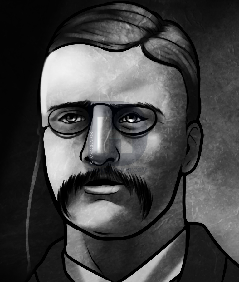 766x903 How To Draw Theodore Roosevelt, Step - Theodore Roosevelt Drawing