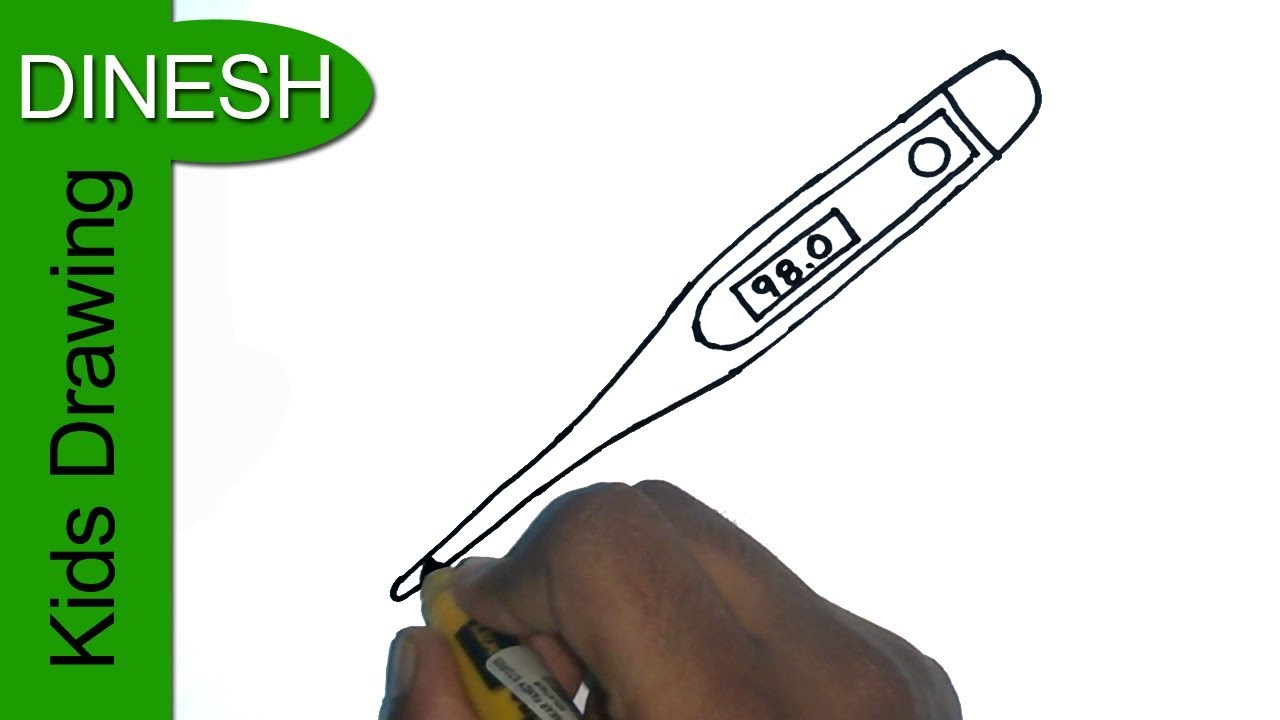 1280x720 How To Draw A Thermometer Drawing For Kids - Thermometer Drawing