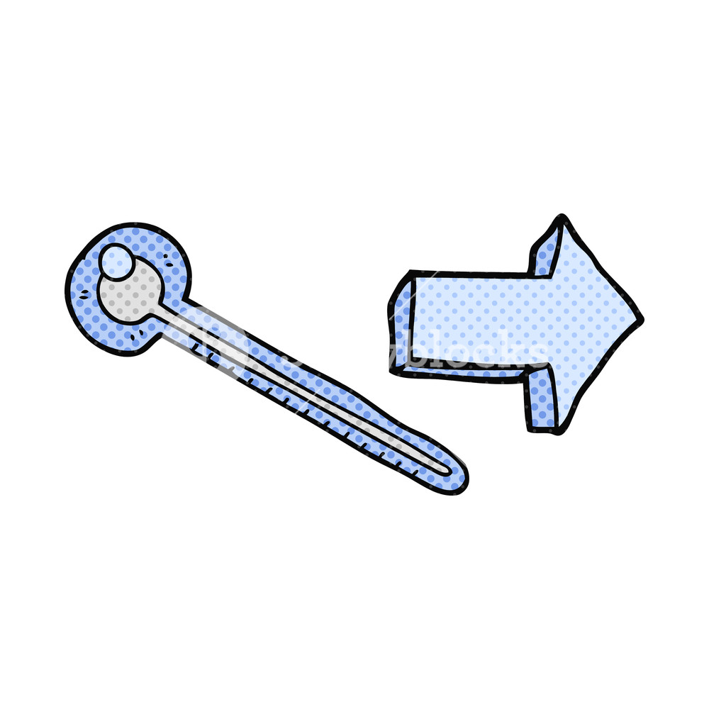 1000x1000 Freehand Drawn Comic Book Style Cartoon Thermometer Royalty Free - Thermometer Drawing