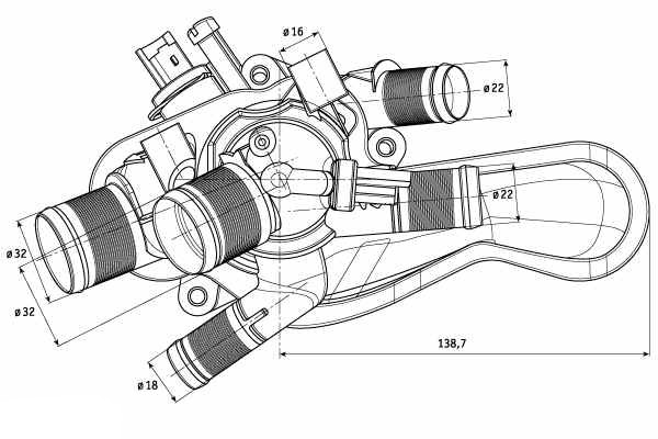 600x400 Citroen Oem Thermostat Housing Coolant System - Thermostat Drawing