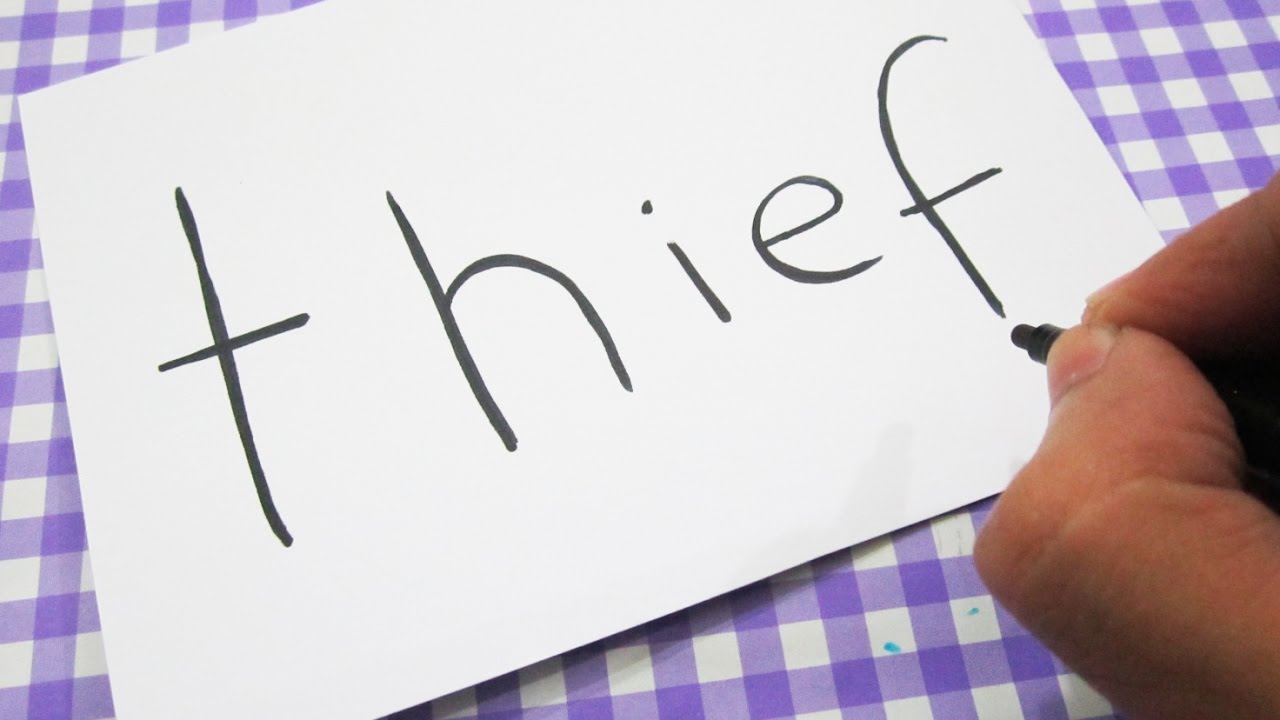 1280x720 how to turn words thief into a cartoon with coloring ! learn - Thief Drawing