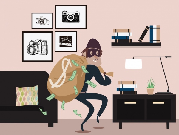 600x452 thief drawing man money sack icons cartoon design free vector - Thief Drawing