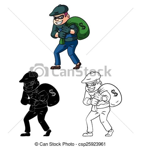 450x470 coloring book thief character coloring book thief cartoon - Thief Drawing