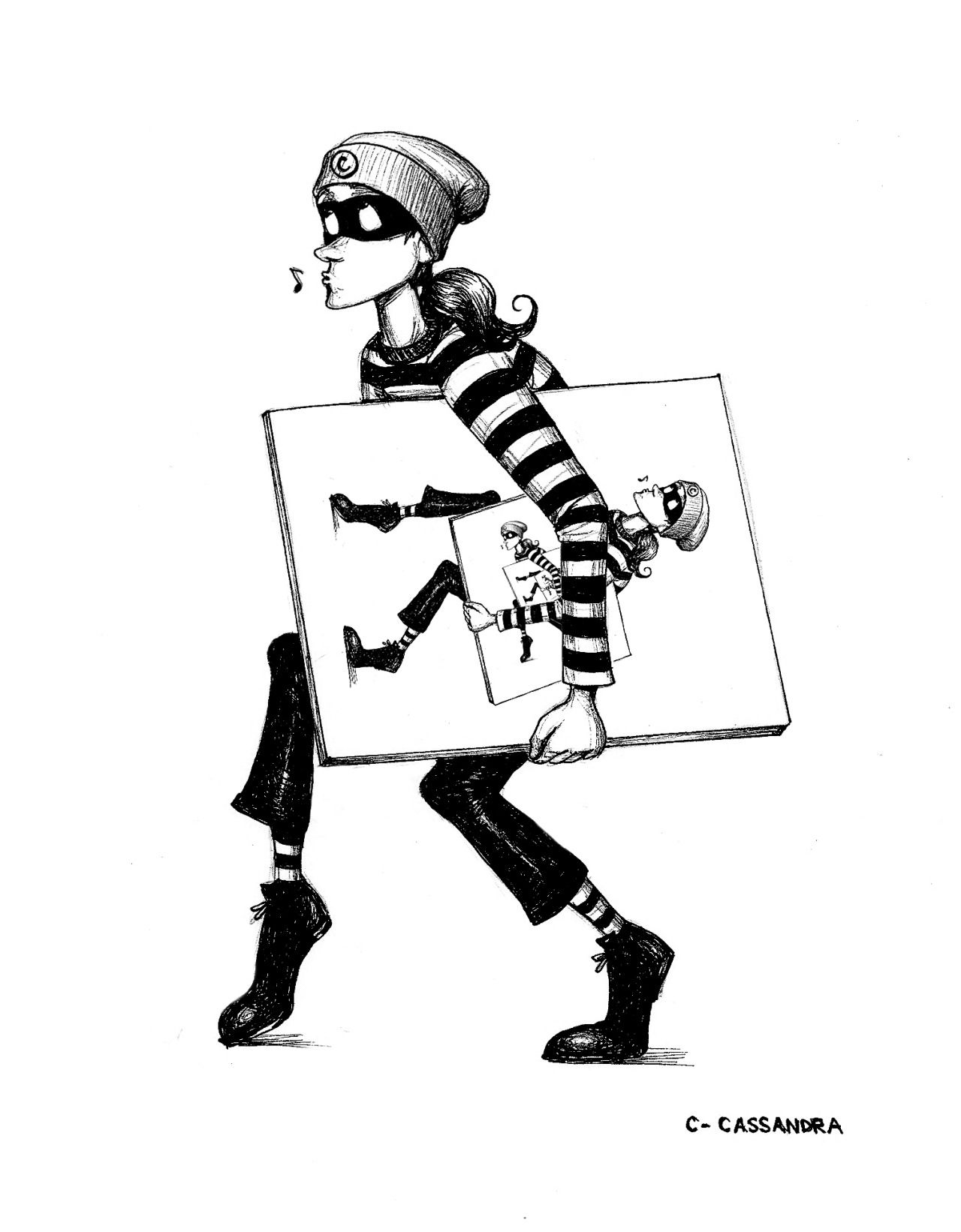 1280x1642 Drawing Of A Thief Stealing The Drawing Of A Thief Stealing - Thief Drawing