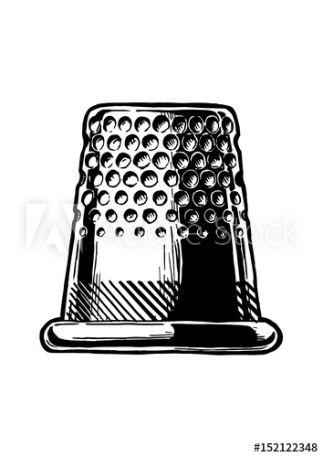 354x500 vector drawing of thimble - Thimble Drawing
