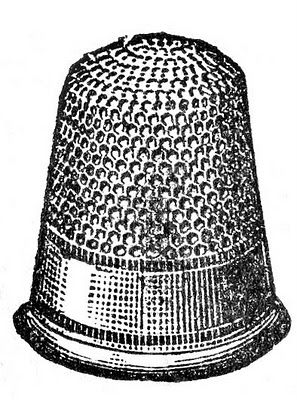 297x400 vintage clip art - Thimble Drawing