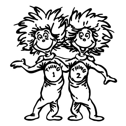 500x500 Banner Transparent Download Thing And Thing - Thing 1 And Thing 2 Drawing