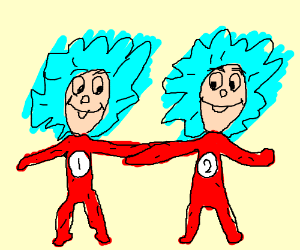 300x250 Thing And Thing Drawing - Thing 1 And Thing 2 Drawing