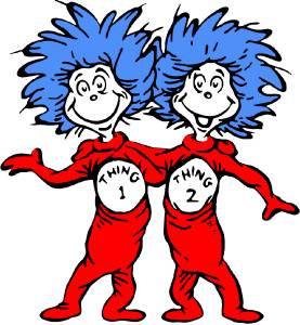 277x300 Dr Seuss Thing Thing Decal Removable Wall Sticker Home Decor - Thing 1 And Thing 2 Drawing