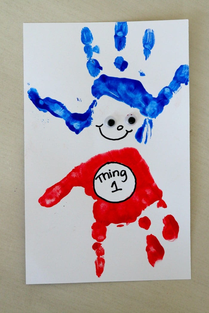 700x1050 dr suess inspired thing and thing handprint art - Thing 1 And Thing 2 Drawing
