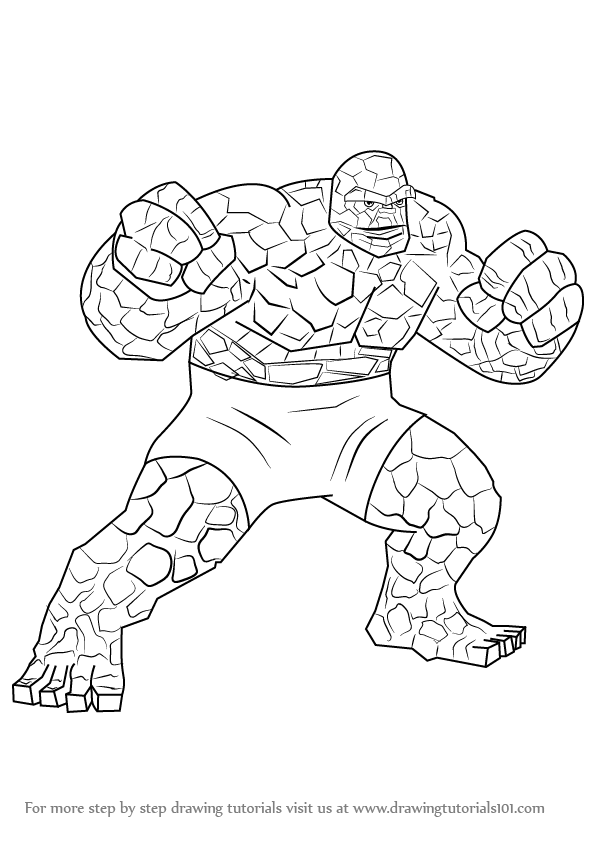 598x844 Learn How To Draw The Thing - Thing Drawing