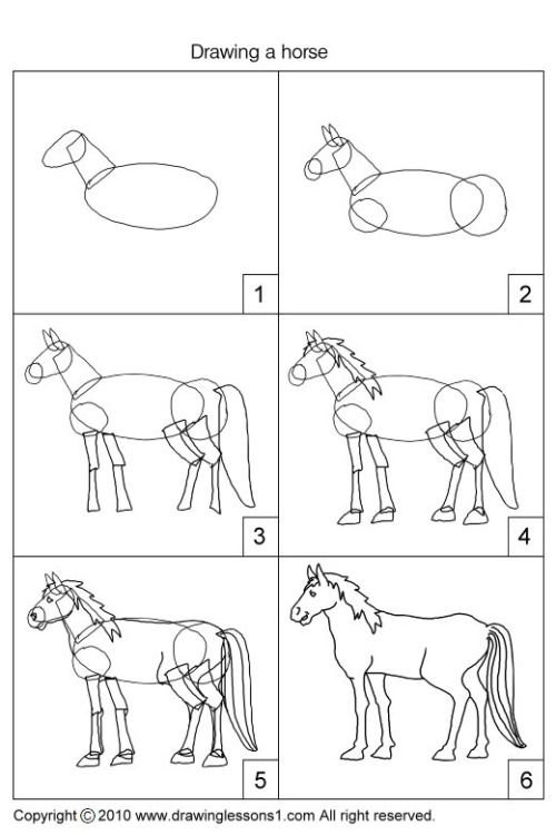 500x750 How Kids Can Draw A Horse - Thing Drawing