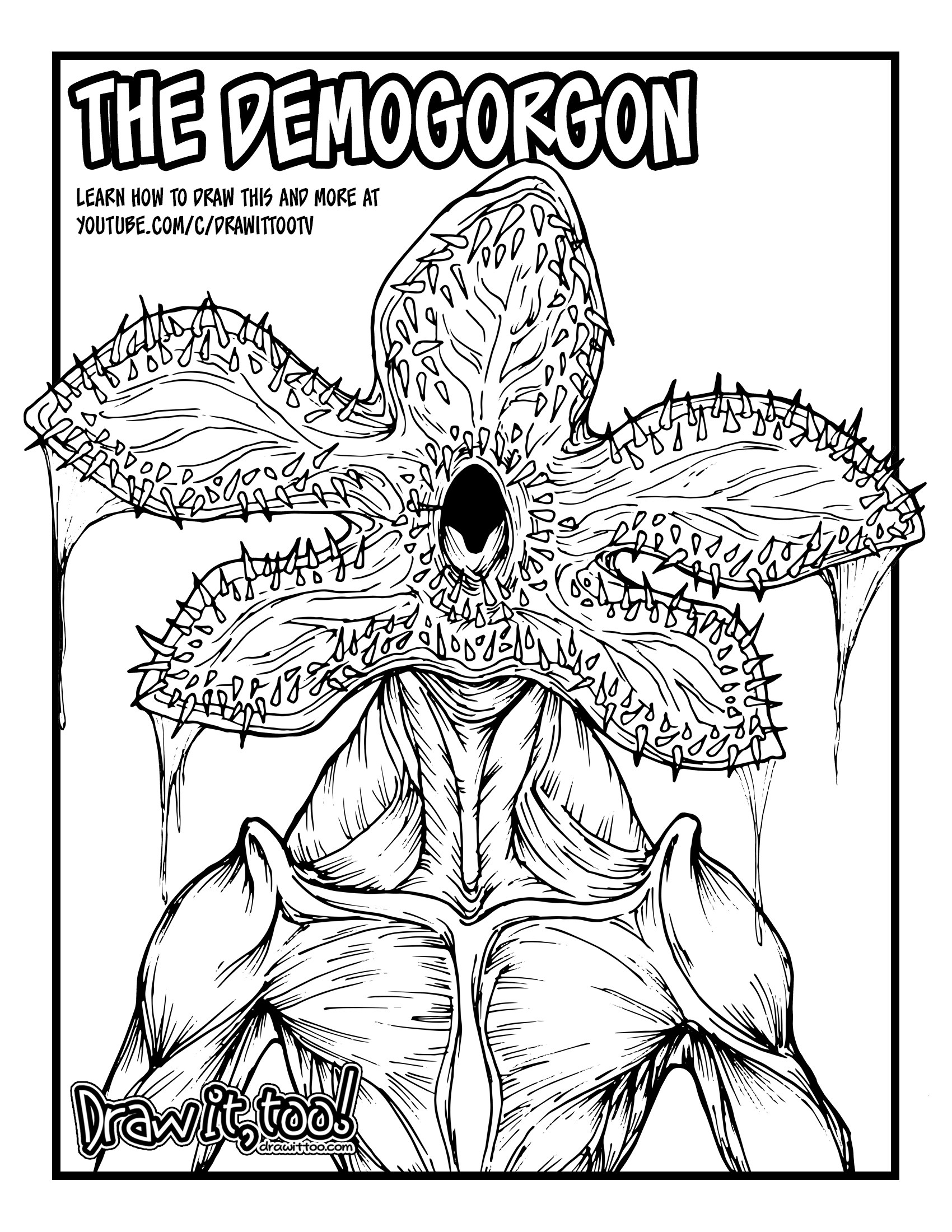1700x2200 how to draw the demogorgon - Things Drawing.
