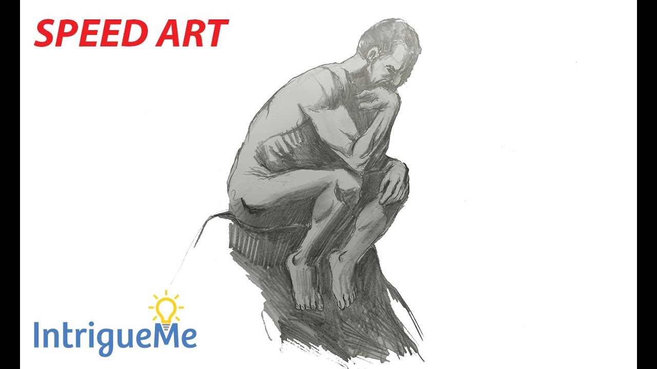 1280x720 how to draw aguste rodin's sculpture 'the thinker' - Thinker Drawing