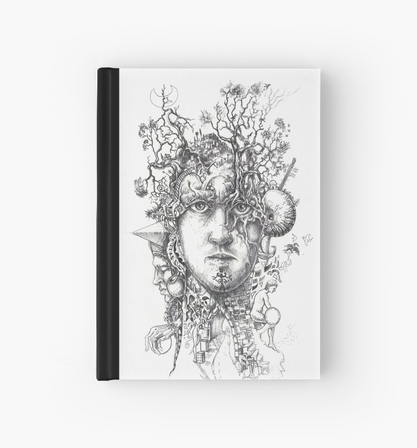 827x889 the thinker, drawing day hardcover journals - Thinker Drawing