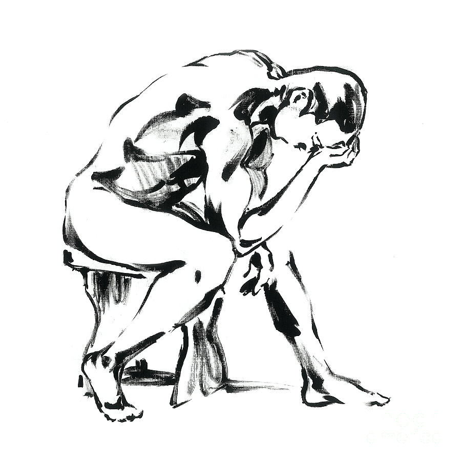 900x900 the thinker drawing - Thinker Drawing