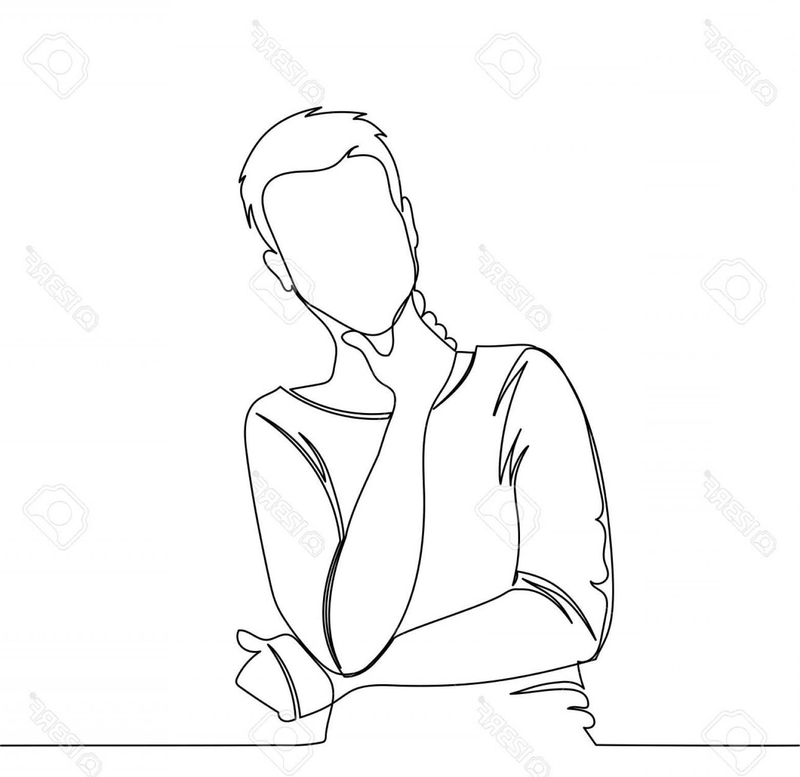 1560x1516 Photostock Vector Man Is Thinking Vector Illustration Thinking Man - Thinking Drawing