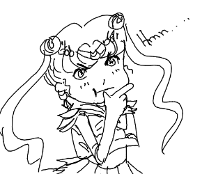 300x250 Anime Girl Thinking Drawing - Thinking Drawing