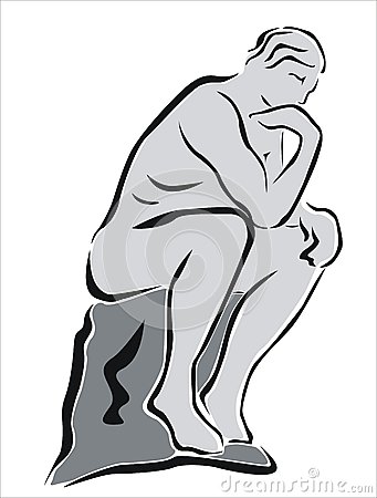 341x450 Man Thinking Drawing - Thinking Man Drawing