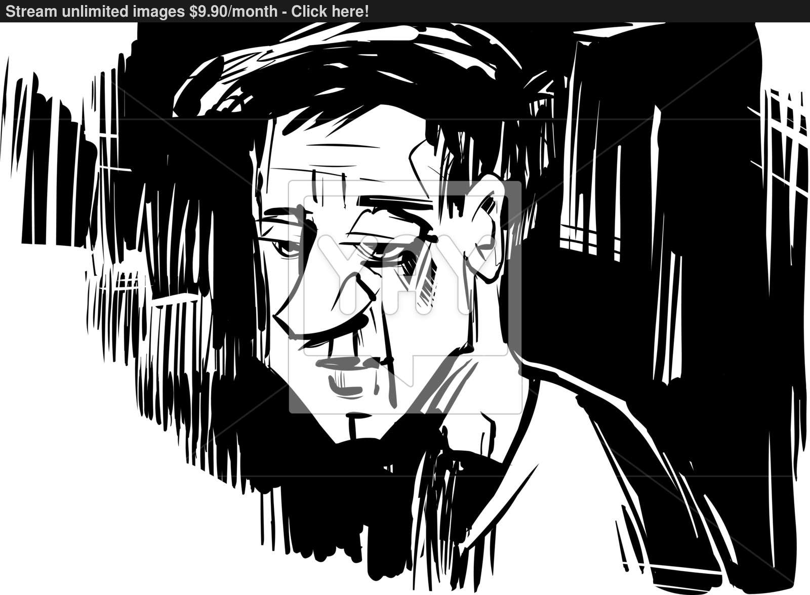 1600x1176 Thinking Man Sketch Drawing Illustration Vector - Thinking Man Drawing