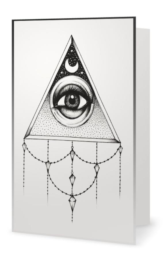 570x930 third eye card pen and ink drawing all seeing eye etsy - Third Eye Drawing