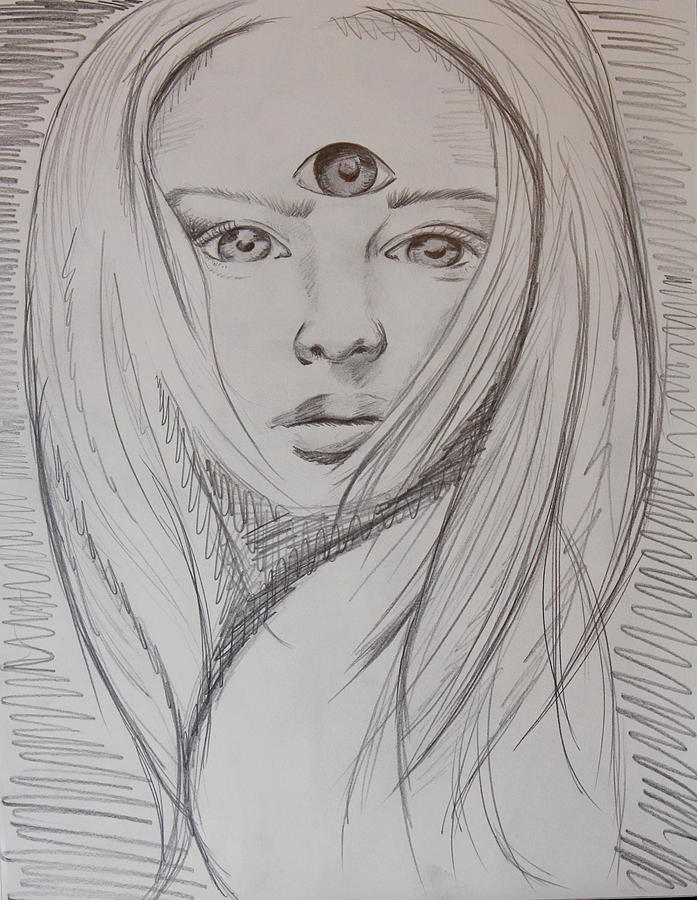 697x900 Third Eye Drawing - Third Eye Drawing