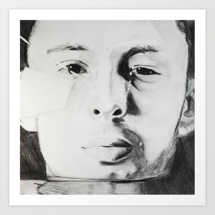 700x700 Thom Yorke Performing No Surprises Art Print - Thom Yorke Drawing