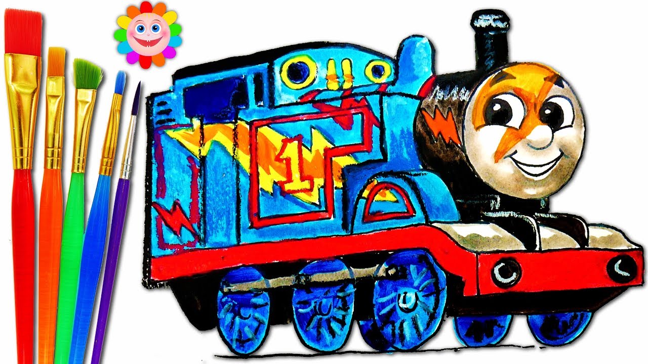 1280x720 How To Draw Lightning Thomas Trackmaster Thomas And Friends - Thomas And Friends Drawing
