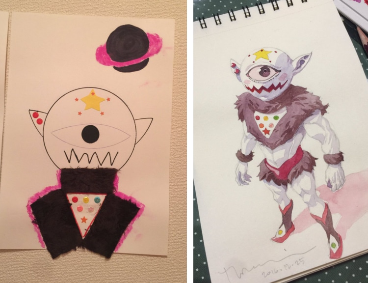 750x576 thomas romain transforms son's drawings into anime characters - Thomas Drawing