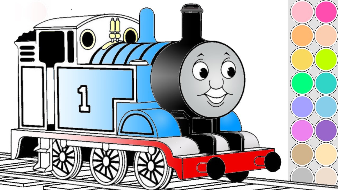 1280x720 coloring thomas train for kids drawing animation thomas - Thomas Drawing