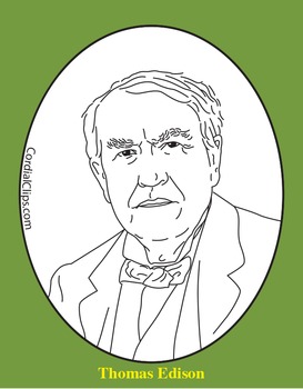 273x350 Thomas Edison Clip Art, Coloring Page, Or Mini Poster - Thomas Edison Drawing