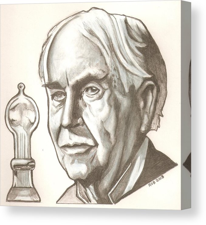 678x742 Thomas Edison Drawing Canvas Print Canvas Art - Thomas Edison Drawing