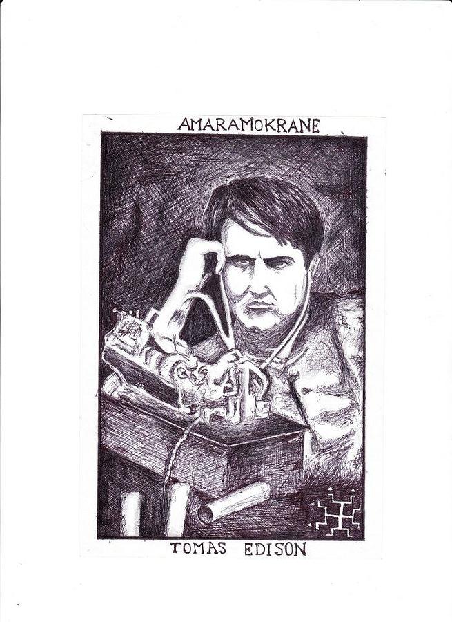 655x900 Thomas Edison Drawing - Thomas Edison Drawing