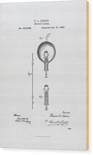 374x618 Edison Light Bulb Patent Photograph - Thomas Edison Light Bulb Drawing