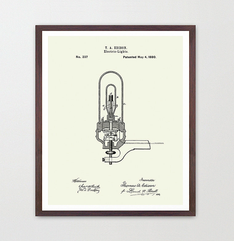 760x782 Light Bulb Patent - Thomas Edison Light Bulb Drawing