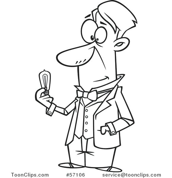 581x600 Thomas Edisons Light Bulb Read Appraisal Transcript Thomas Edison - Thomas Edison Light Bulb Drawing