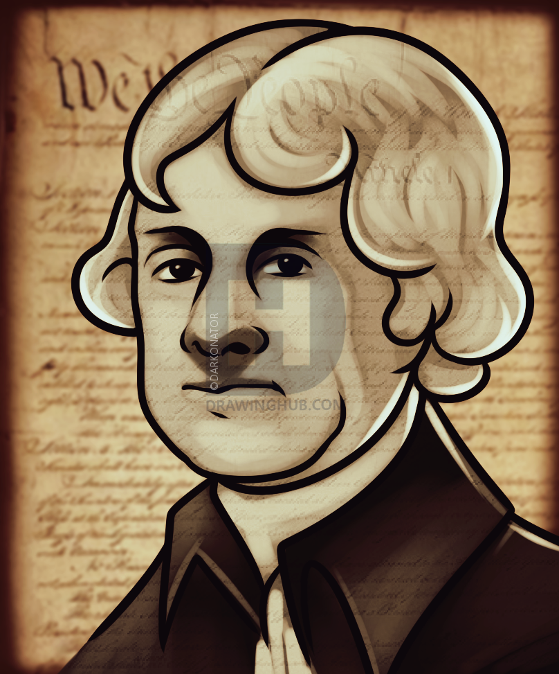 808x973 how to draw thomas jefferson easy, step - Thomas Jefferson Drawing