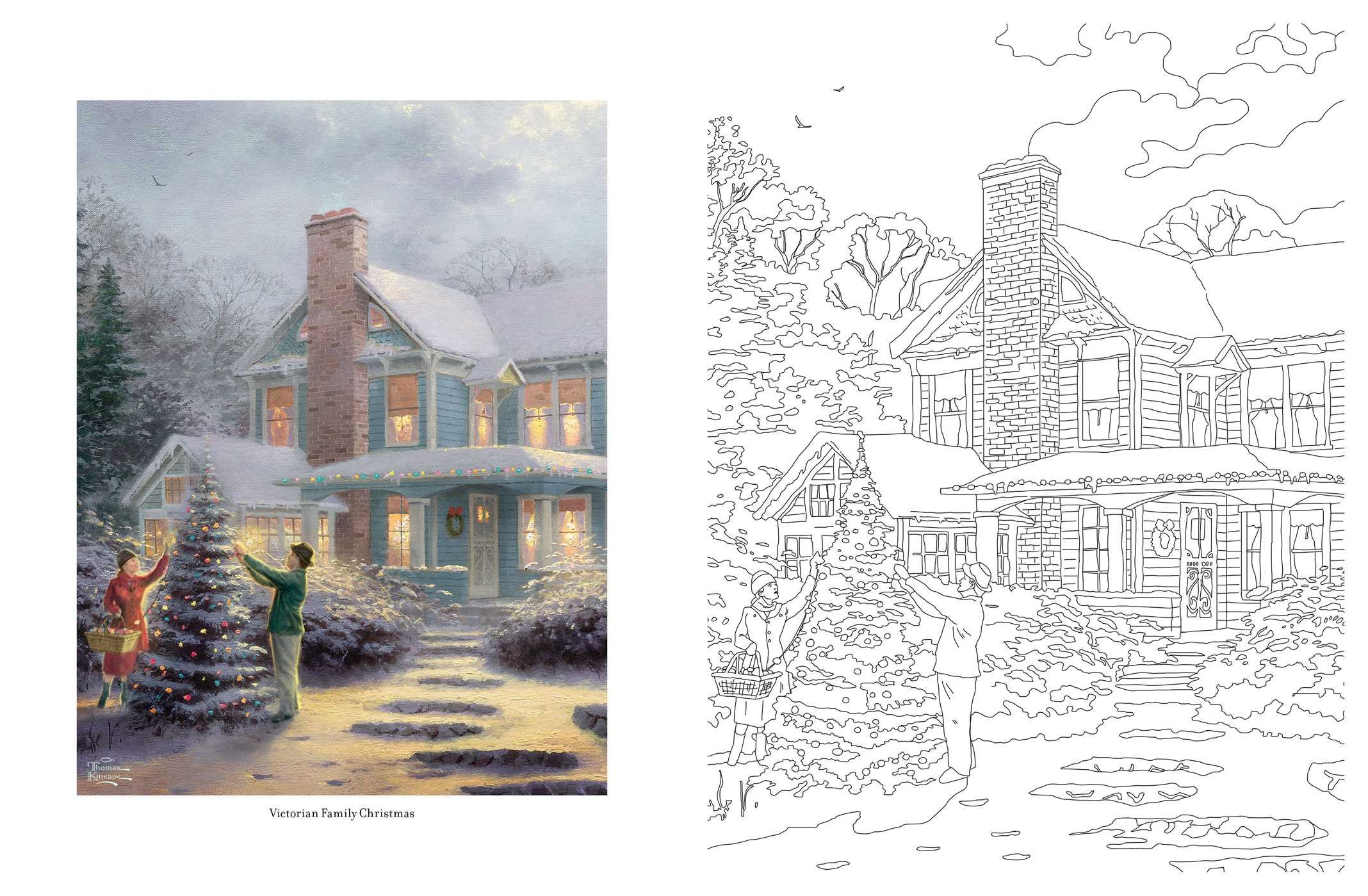 2136x1399 posh adult coloring book thomas kinkade peaceful - Thomas Kinkade Drawings