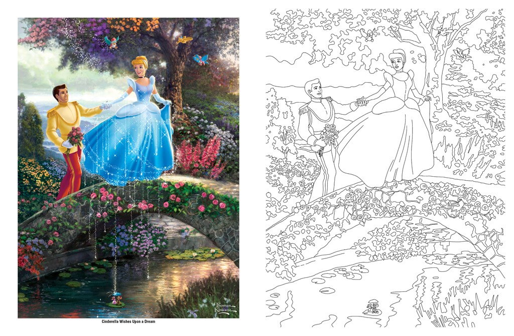 1024x671 disney dreams collection thomas kinkade studios coloring book - Thomas Kinkade Drawings