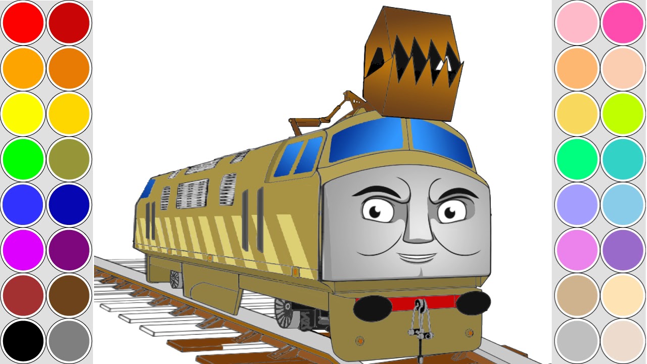 1280x720 thomas the train drawing colouring pages coloring diesel - Thomas The Train Drawing