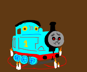 300x250 depressed satanic thomas the train drawing - Thomas The Train Drawing