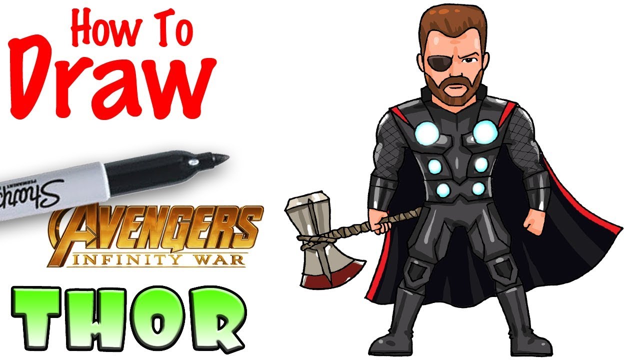 1280x720 how to draw thor avenger infinity war - Thor Avengers Drawing