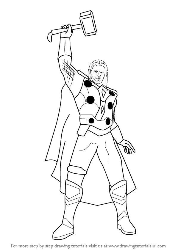 598x844 learn how to draw thor - Thor Avengers Drawing