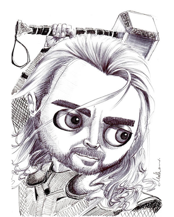 600x750 thor avengers fox and doll baby - Thor Avengers Drawing