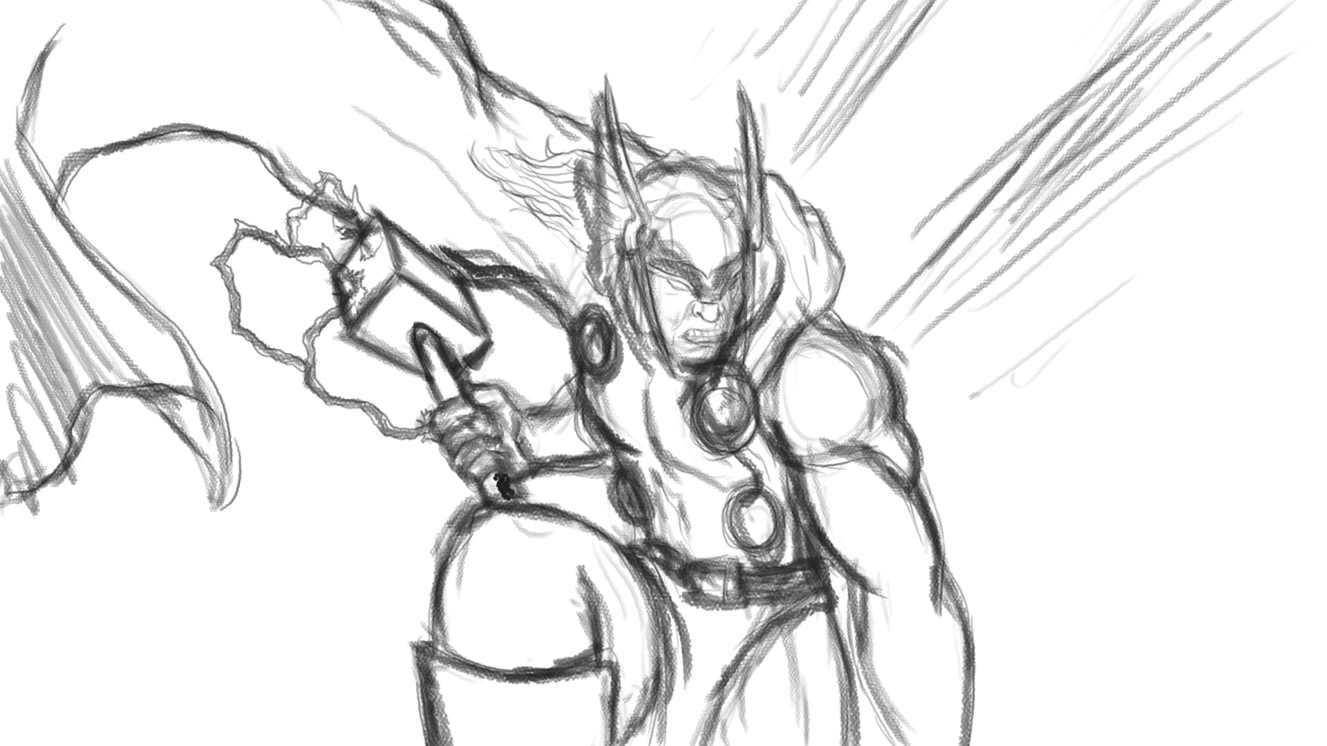 1920x1080 Daily Cartoon Drawings - Thor Cartoon Drawing