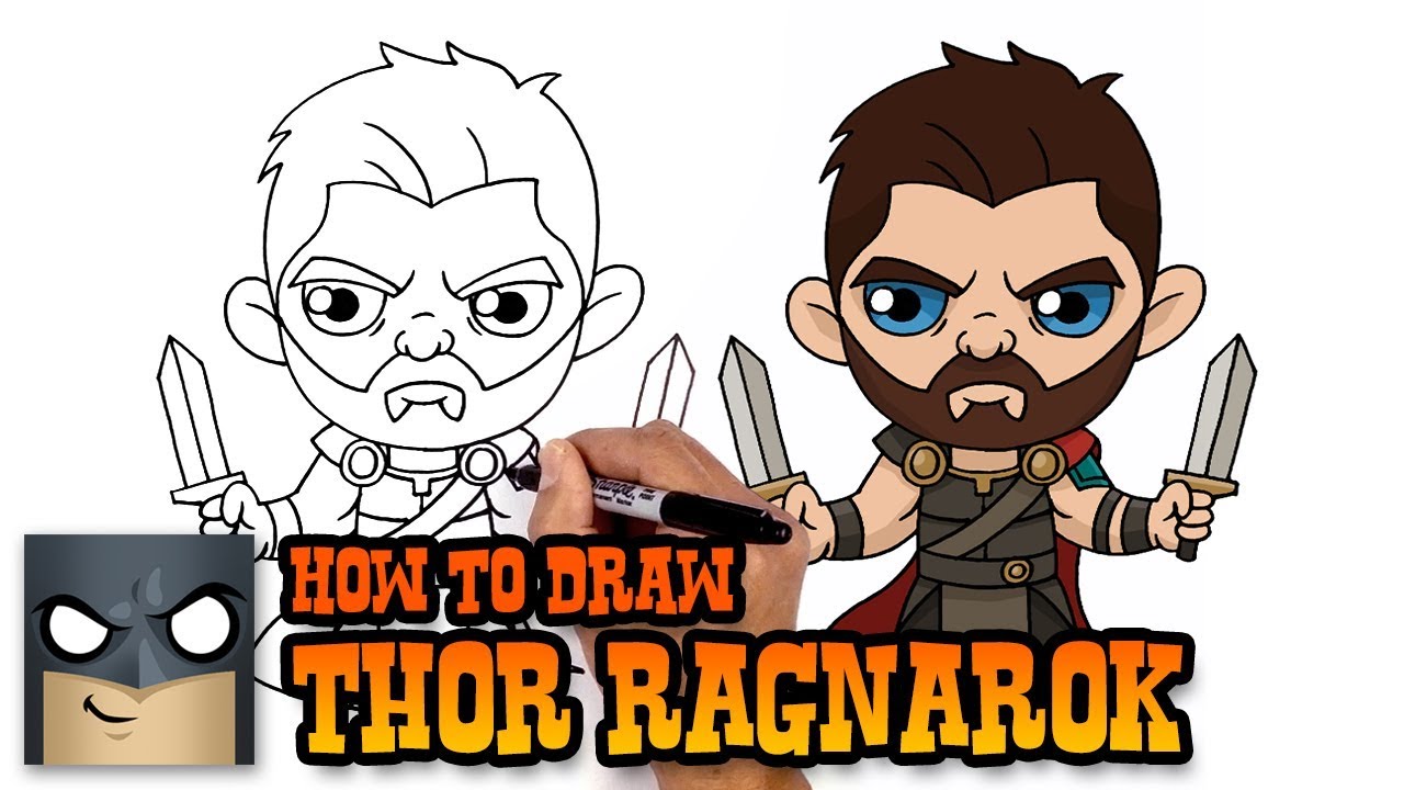 1280x720 how to draw thor ragnarok art tutorial - Thor Cartoon Drawing