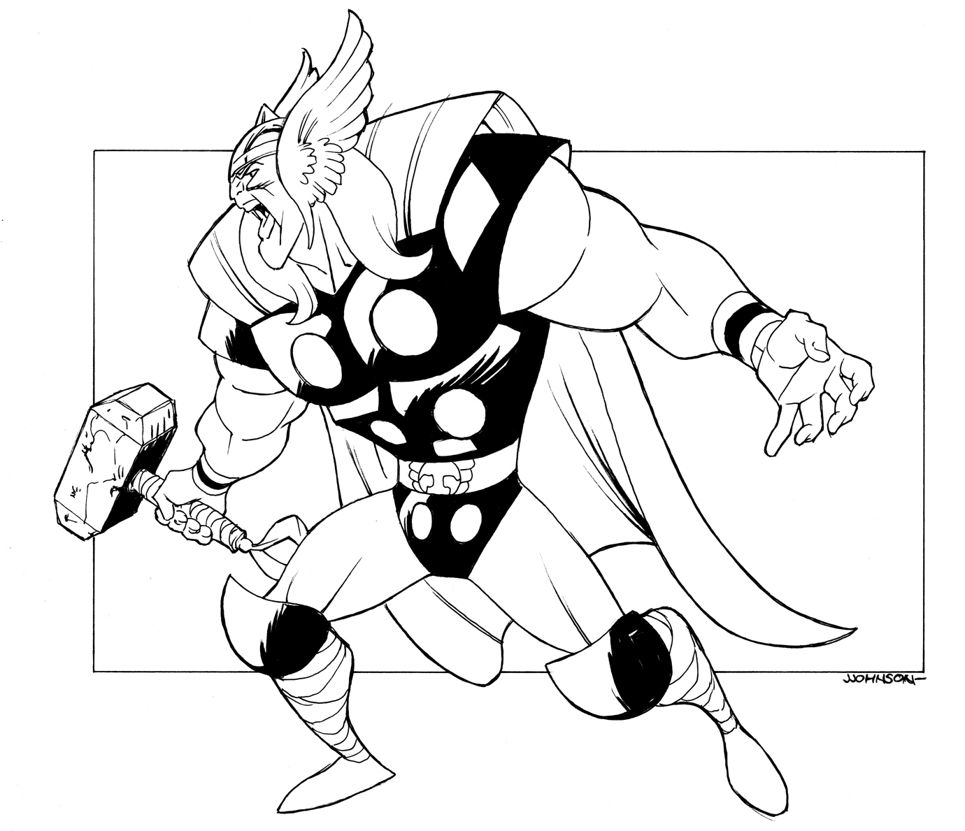 1380x1189 thor cartoon drawing - Thor Cartoon Drawing